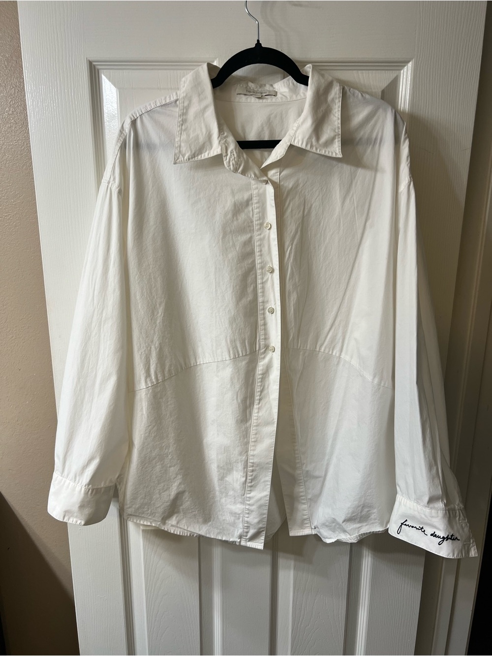 Favorite Daughter White Long-Sleeve Button-Up Shirt